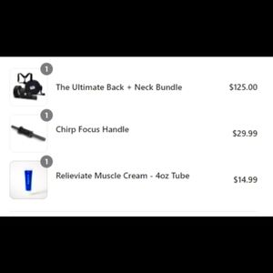 Chirp wellness wheel set, holder, shoulder strap, muscle cream